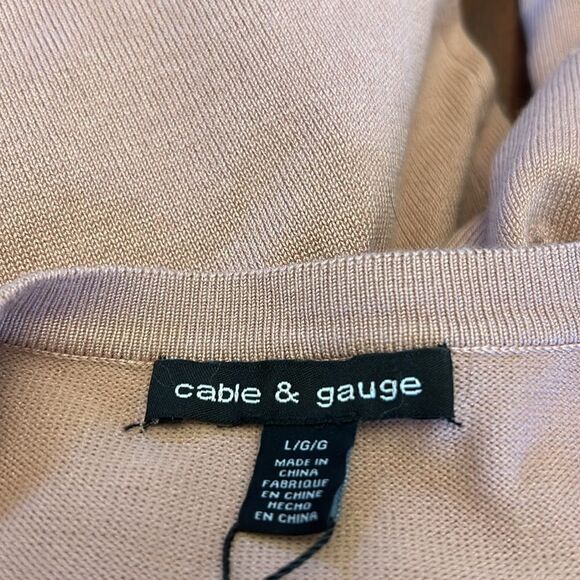 Cable & Gauge mauve long sleeve button front heart cardigan Size L New - Picture 9 of 12